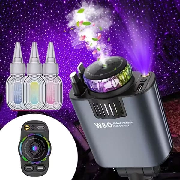 Adapatador de carga rapida 4 en 1 con proyector de luz led + 🎁3 aromatizadores gratis