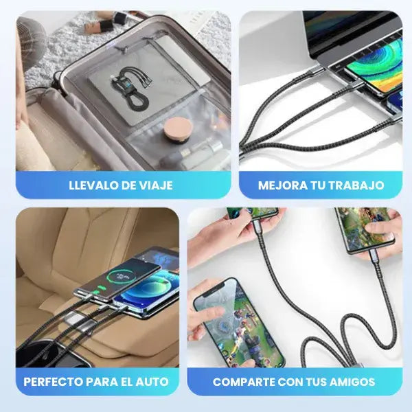 Cable 3 en 1 de carga superrápida de 100 W | 🎁 Oferta de black friday