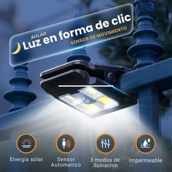 Lámpara solar de clip con sensor de movimiento | pack por 2 unds