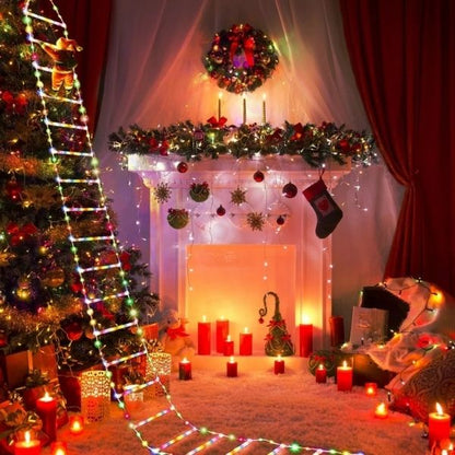 Escalera Led Navideña con Papá Noel
