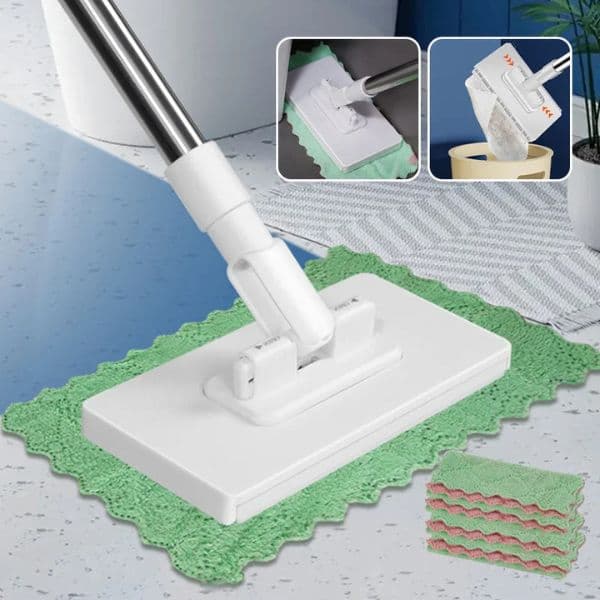 Trapeador de polvo desechable con 4 paños reutilizables gratis 🎁