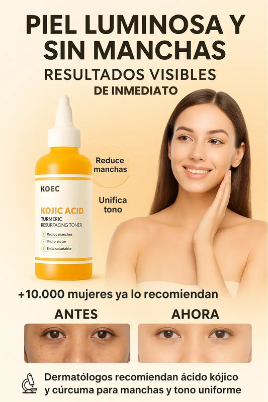 Tónico de cúrcuma y ácido kójico para rostro y cuerpo