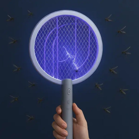 Ursonic GlowStrike™ – Insecticida con forma de raqueta y lámpara con base recargable USB