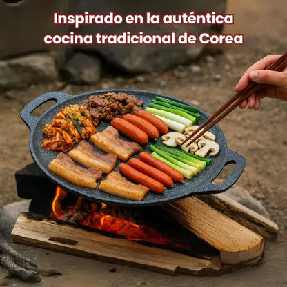 Sartén redonda coreana electrica para parrilla👩🏼‍🍳