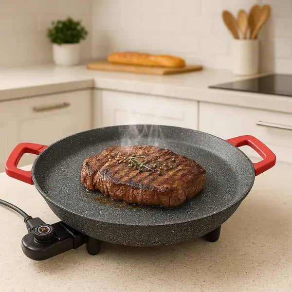 Sartén redonda coreana electrica para parrilla👩🏼‍🍳
