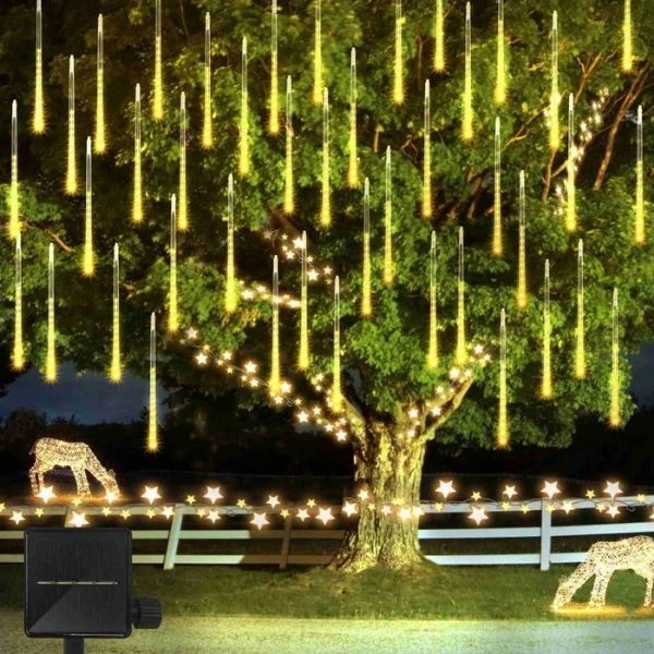 Luces de lluvia estelar 10 tubos con 288 luces led /Panel solar