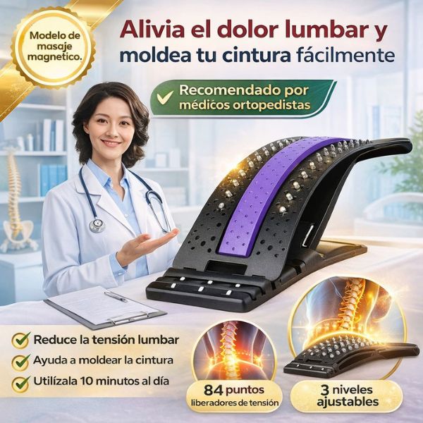 Camilla lumbar Fisioterapéutica con 84 puntos liberadores de tensión