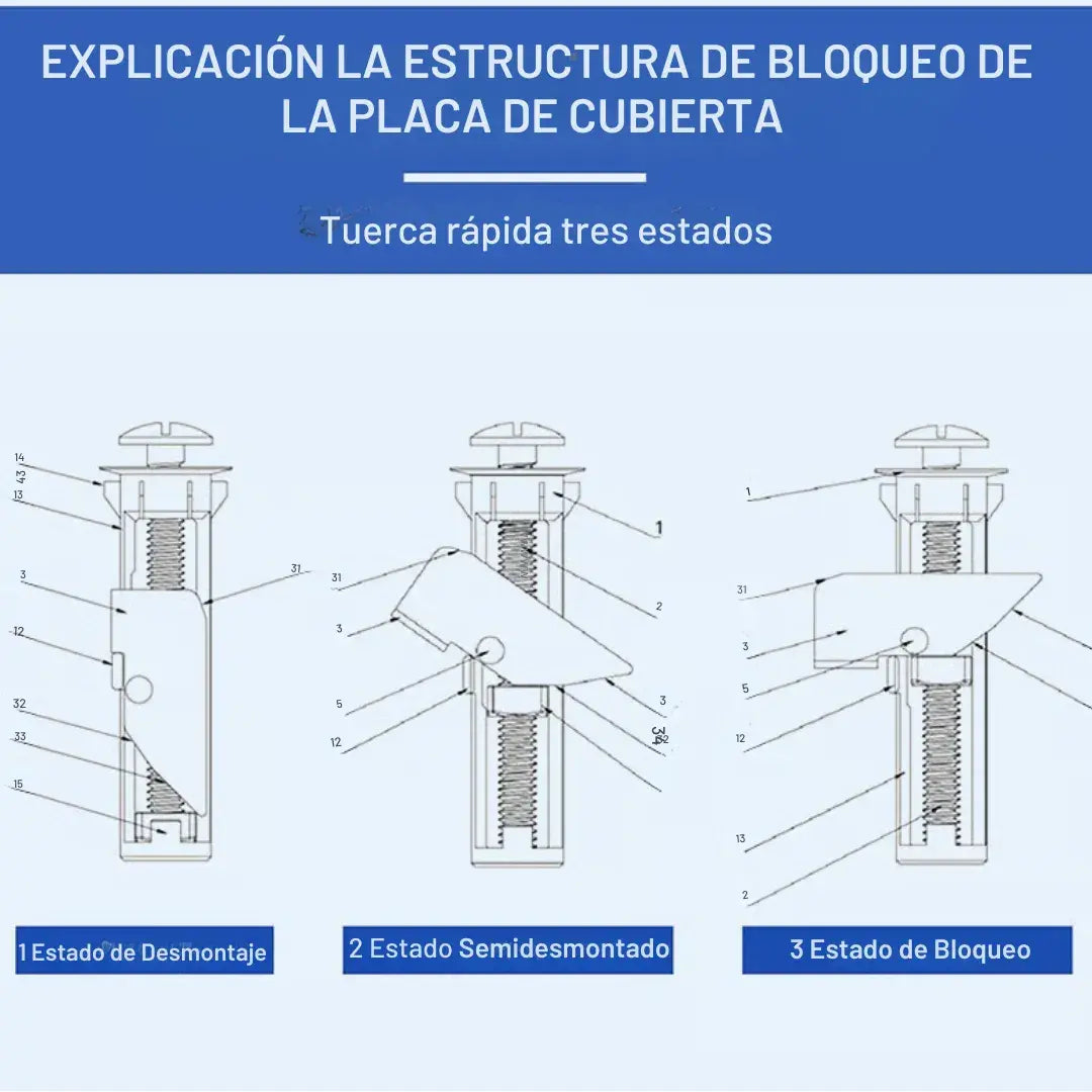 Tornillos de Montaje para asiento de inodoro de alta resistencia