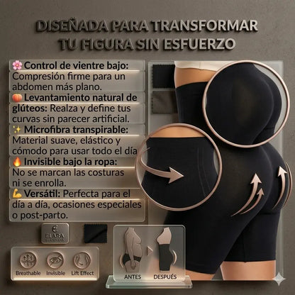 Faja sexy de microfibra tipo short con control de abdomen y levanta gluteos